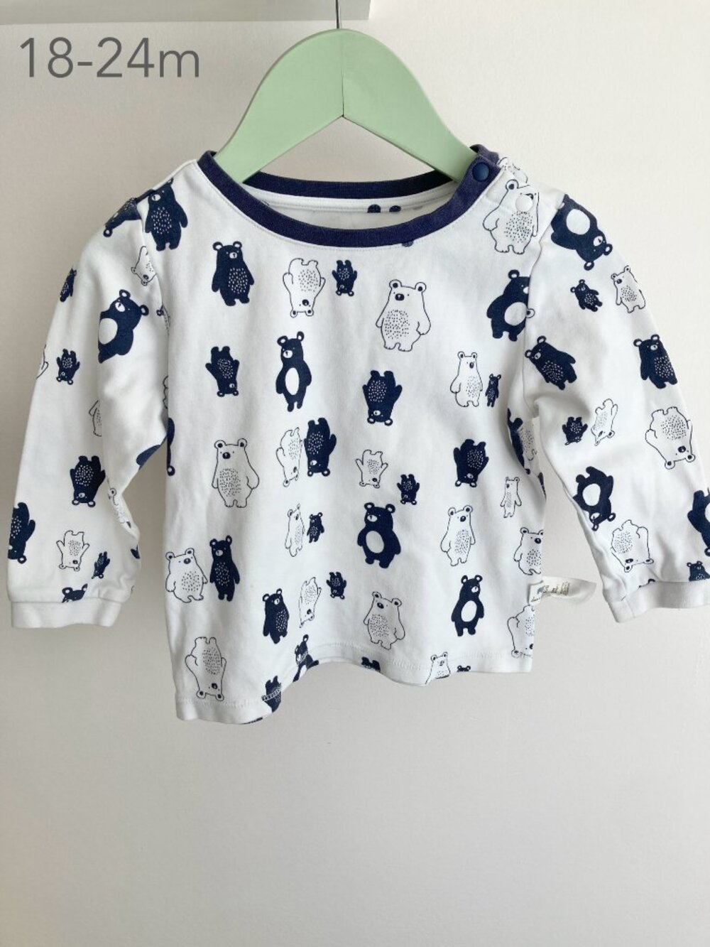 🪴5/$30 Dave & Bella 18-24 Months Toddler Soft Blue Bear Long Sleeve Top Fall